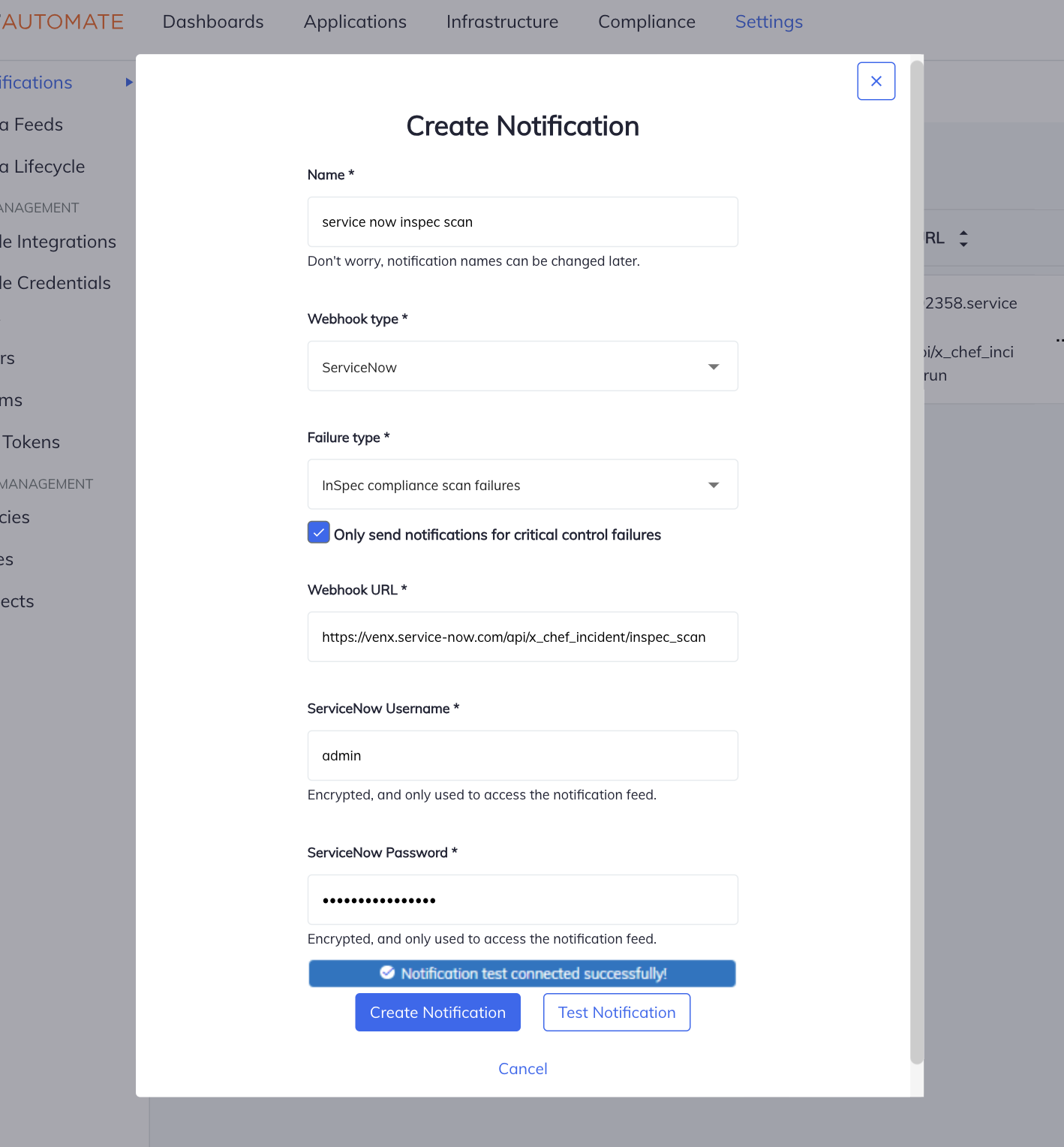 Chef Automate Notification for InSpec Scan Failures